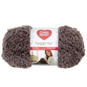 Red Heart Hygge Fur Yarn Smokey 5 Bulky Soft Plush Craft 7 Oz